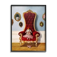 Stupell Industries Princess Rabbit Royal Heir Red Throne Funny Animal Framed Wall Art