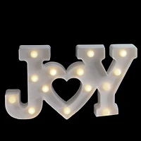 12.75" White Joy LED Christmas Marquee Wall Sign