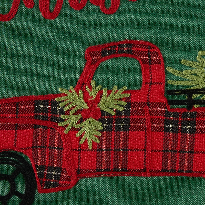 DII® 108" Merry Christmas Truck Embroidered Table Runner