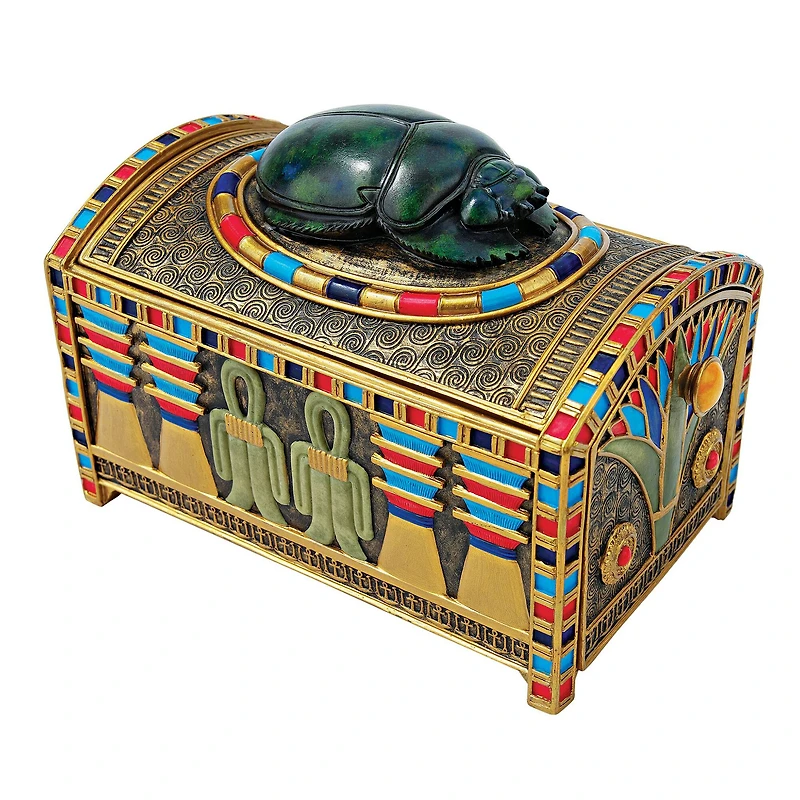 4.5" Royal Egyptian Scarab Treasure Box