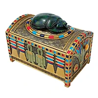 4.5" Royal Egyptian Scarab Treasure Box