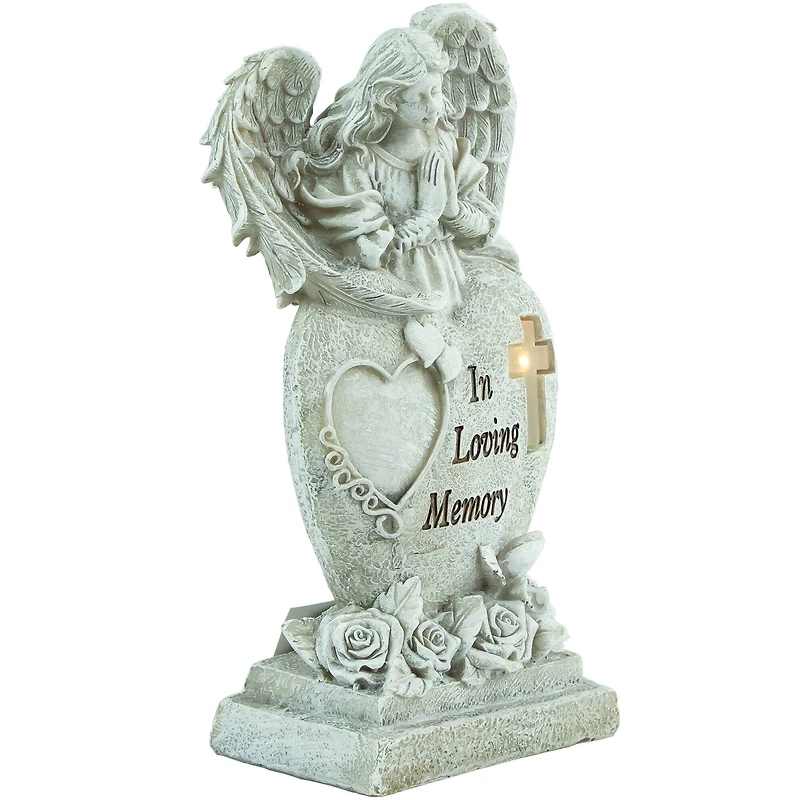 9.5" Solar LED Lighted Praying Angel Outdoor Garden Statue