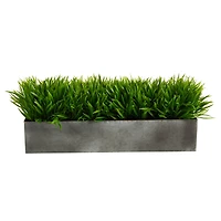 25" Wild Grass Plant in Metal Planter