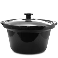 MegaChef Brushed Silver & Black Finish Triple 2.5qt. Slow Cooker & Buffet Server With 3 Ceramic Cooking Pots & Removable Lid Rests