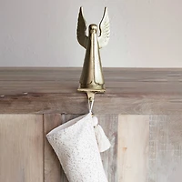 Hello Honey® 12" Gold Cast Aluminum Angel Stocking Holder