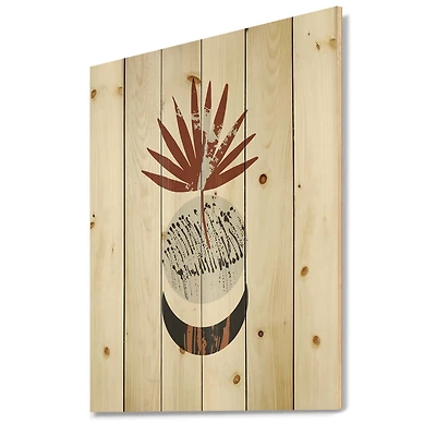 Designart - Moon and Sun Shapes In Retro Terracotta Tones II