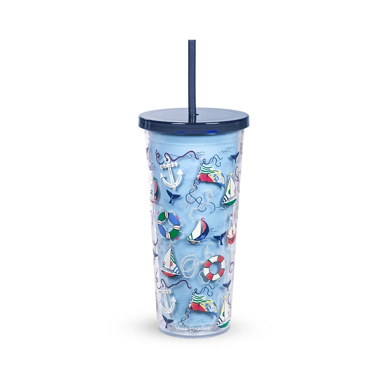 Vera Bradley® 24oz. Really Regatta Double Wall Tumbler with Straw