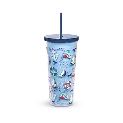 Vera Bradley® 24oz. Really Regatta Double Wall Tumbler with Straw