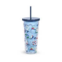 Vera Bradley® 24oz. Really Regatta Double Wall Tumbler with Straw