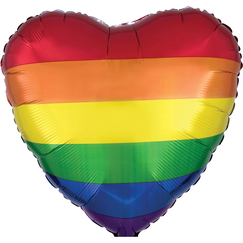 17" Rainbow Fun Heart Foil Balloon