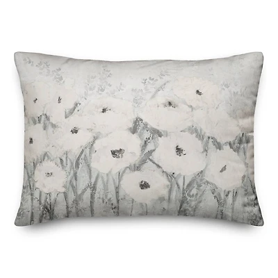 Florals In Gray 20" x 14" Throw Pillow