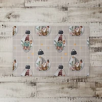 Check Gnome Globe Pattern Floor Mat