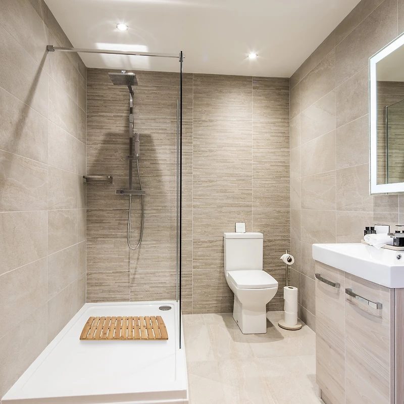 Mind Reader 27" Brown Luxury Bamboo Shower Bath Mat