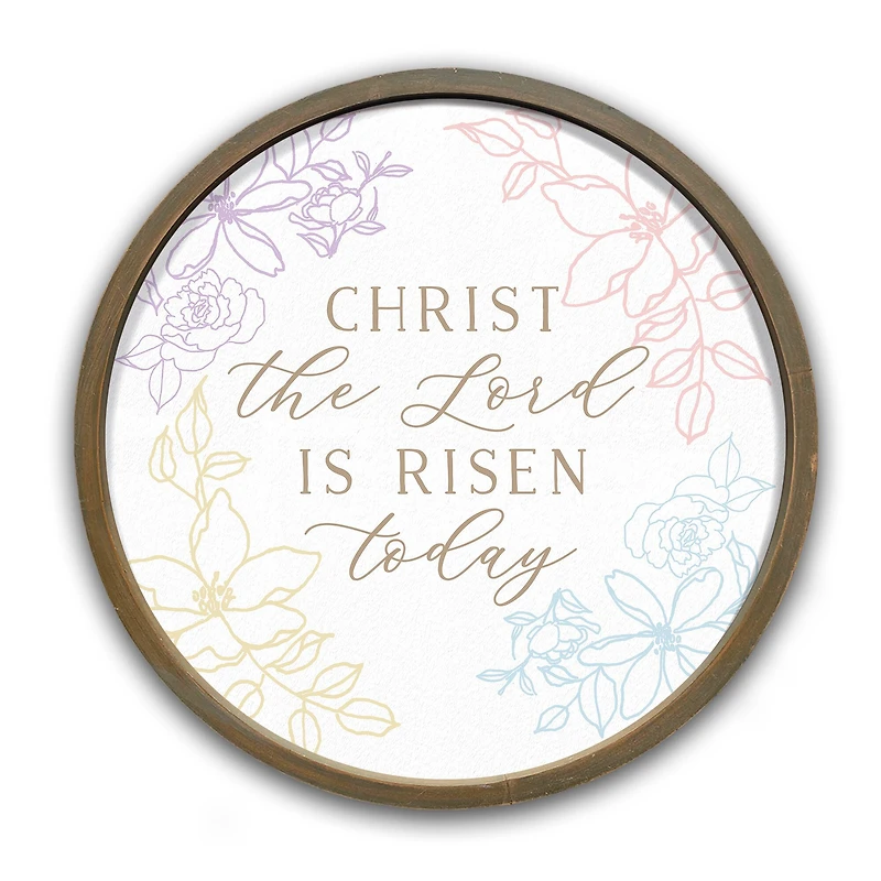 20" Christ the Lord Is Risen Wall Art in Round Frame