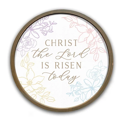 20" Christ the Lord Is Risen Wall Art in Round Frame
