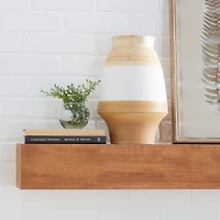 Tan Ceramic Coastal Style Vase, 13" x 9" x 9"