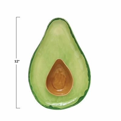Hello Honey® 12" Stoneware Avocado Plate with Pit Bowl