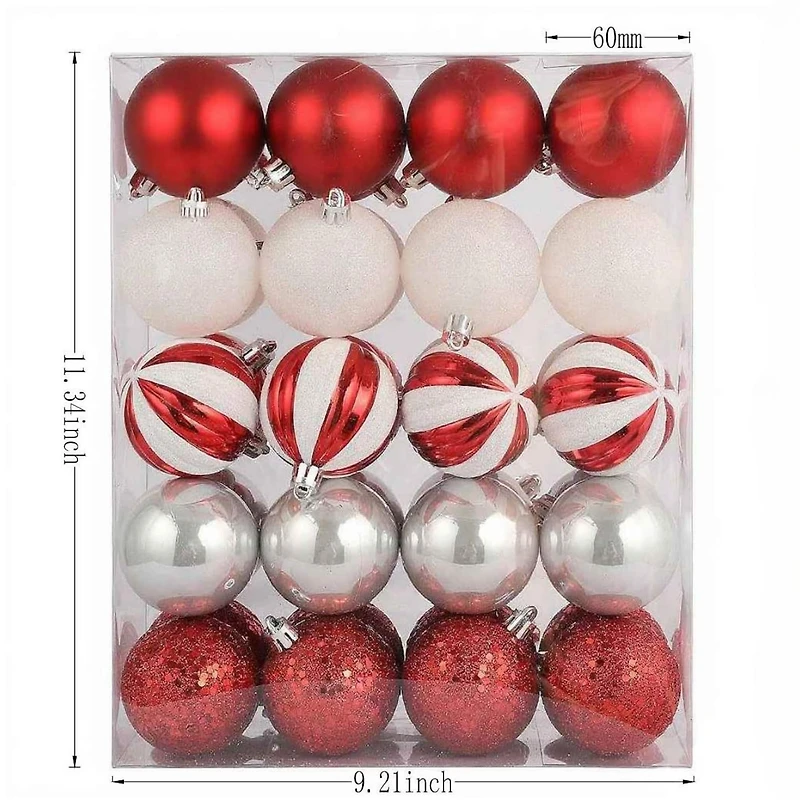 40 Pack 2" Red & White Shatterproof Ball Ornaments by Ashland®