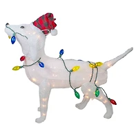 3ft. White Lighted Standing Dog Christmas Decoration