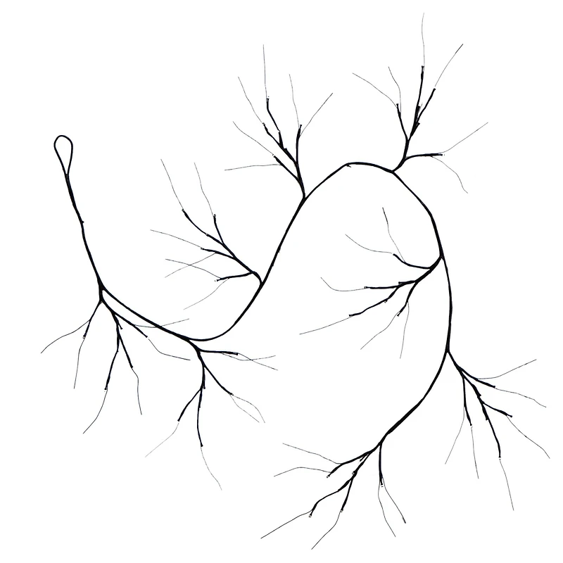 6.5ft. Pre-Lit Artificial Halloween Black Twig Garland with 48 Purple LED Lights