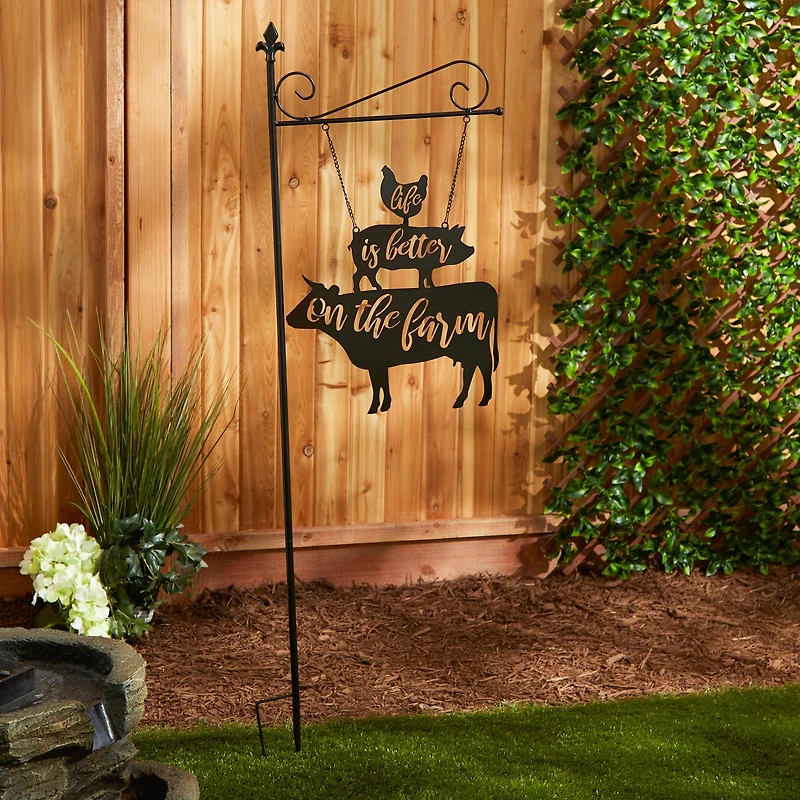 52" Life Is Better On The Farm Garden Stake