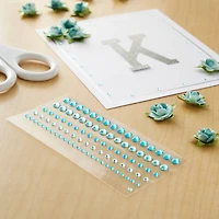 12 Packs: 116 ct. (1392 total) Turquoise Assorted Rhinestone Stickers by Recollections™