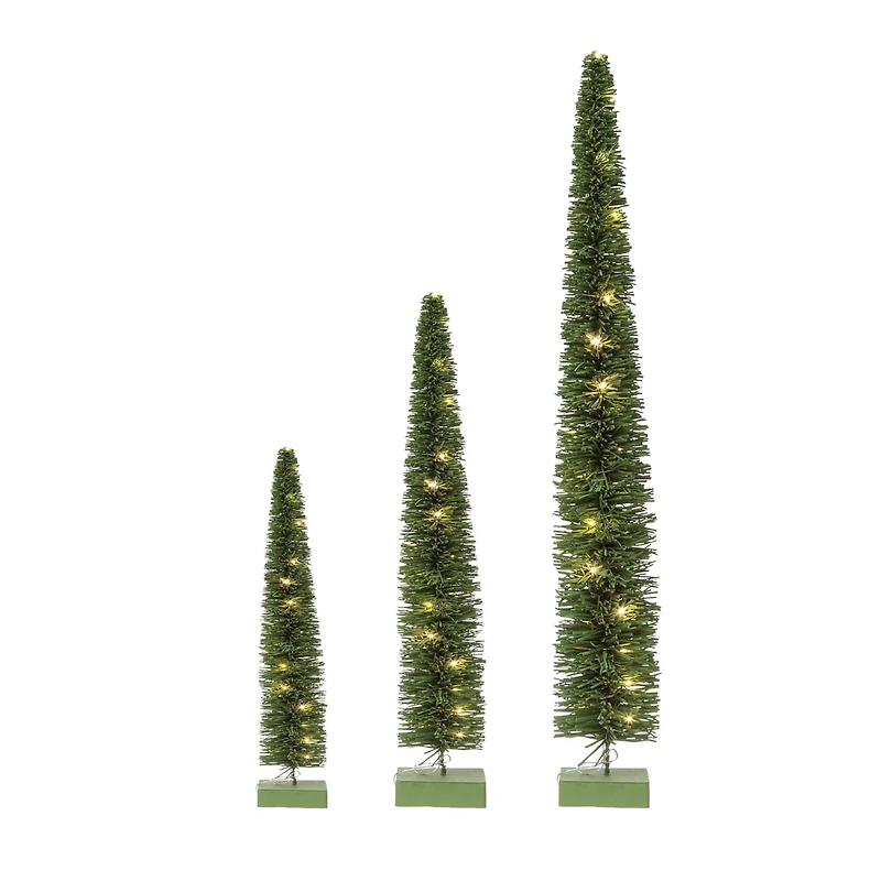 Hello Honey® 25.25" LED Green Rattan Tree with Wood Base