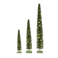 Hello Honey® 25.25" LED Green Rattan Tree with Wood Base