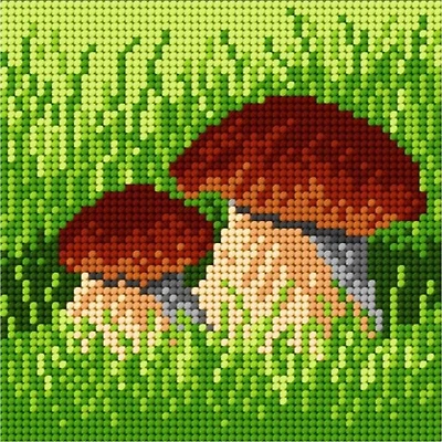 Orchidea Needlepoint Canvas For Halfstitch Without Yarn Mushrooms - Printed Tapestry Canvas