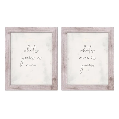 What's Mine is Yours and Yours is Mine 16" x 20" Western White Framed Print - Set of 2