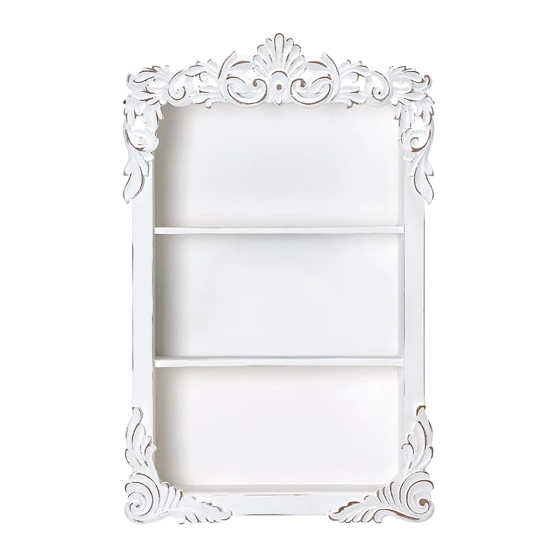 American Art Decor Balos Carved Wall Shelves - 18" x 28" x 6"