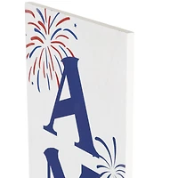 36" America Fireworks Wooden Wall Sign