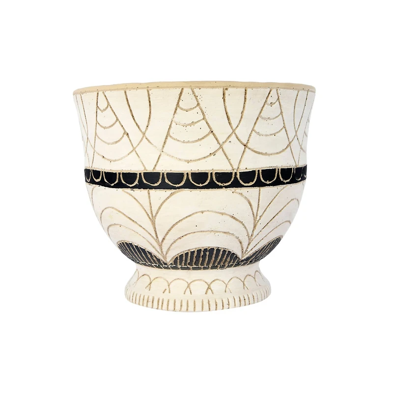 Hello Honey® 7" Debossed Terra Cotta Planter with Pedestal Base