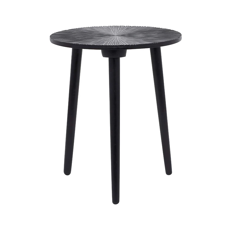 Black Mango Wood Contemporary Accent Table, 21" x 17" x 17"