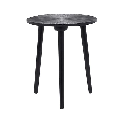 Black Mango Wood Contemporary Accent Table, 21" x 17" x 17"