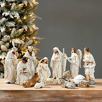Glitzhome® Ivory Resin Nativity Figurine Set