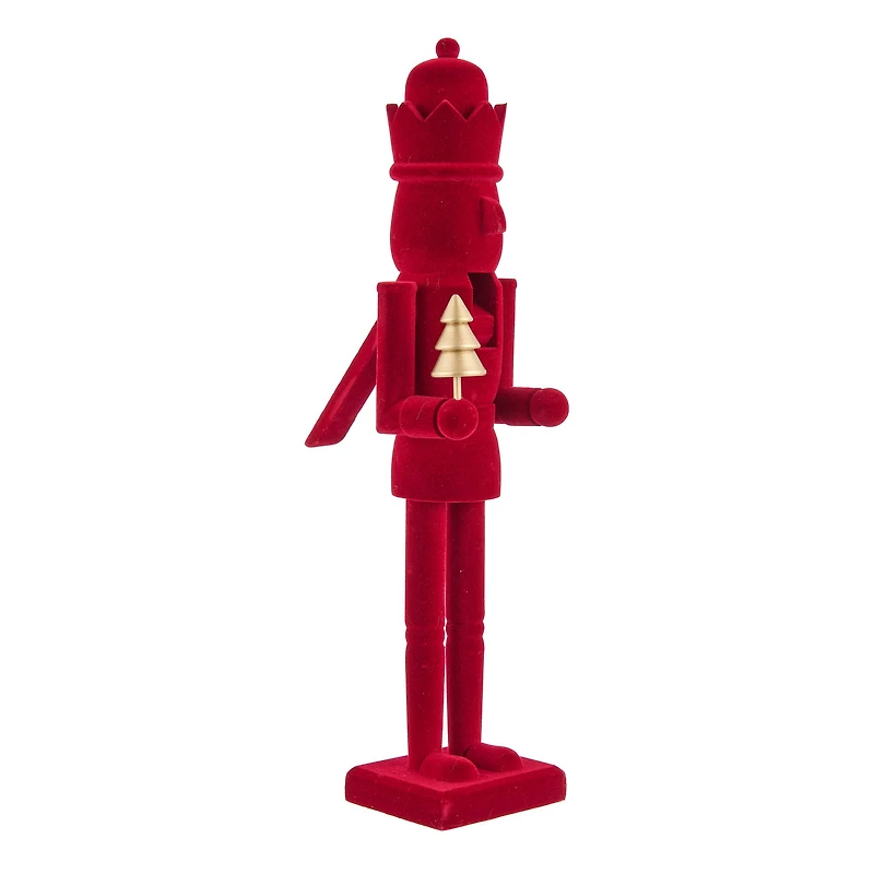 16" Burgundy Flocked Nutcracker with Tree by Ashland®