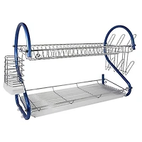 Better Chef Blue 2-Tier 22" Chrome Plated Dish Rack