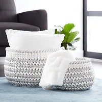 Gray Polyester Country Storage Basket Set