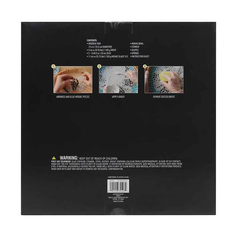 14" Round Pink Rose Mosaic Tray Kit by Make Market®