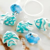 Blue Fish Mix Ceramic Beads by Bead Landing™
