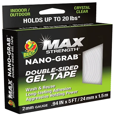 Duck Max Strength® Nano-Grab™ Gel Mounting Tape