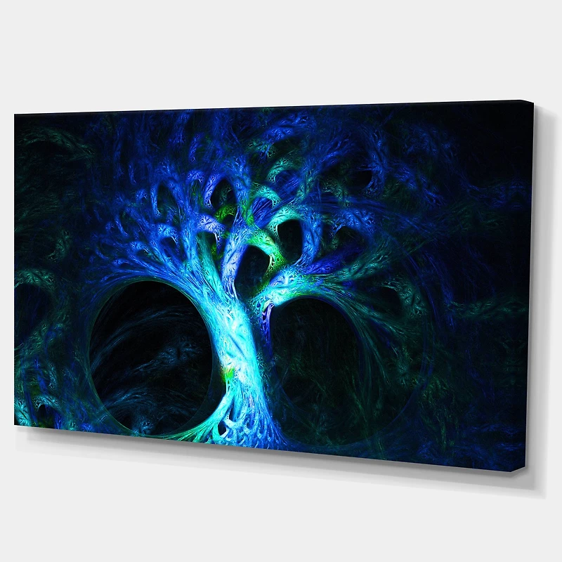 Designart - Magical Blue Psychedelic Tree - Oversized Abstract Canvas Art Print