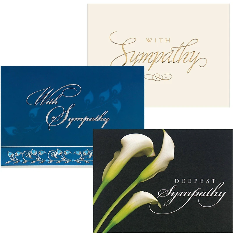 JAM Paper 5.625" x 7.875" Assorted Sympathy Cards & Envelopes, 25ct.