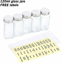 Freestanding Countertop Spice Shelf Holder with 20 Glass Jars