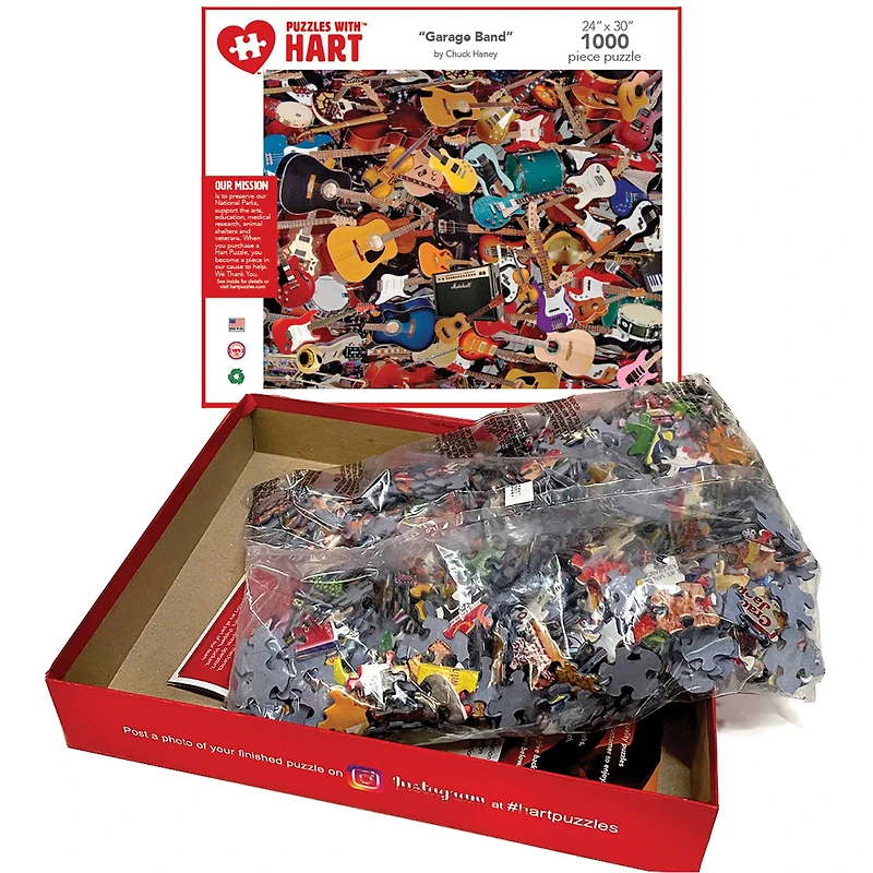 Hart Puzzles Garage Band by Chuck Haney 1,000 Piece Jigsaw Puzzle