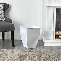 15" White Square Tin Planter
