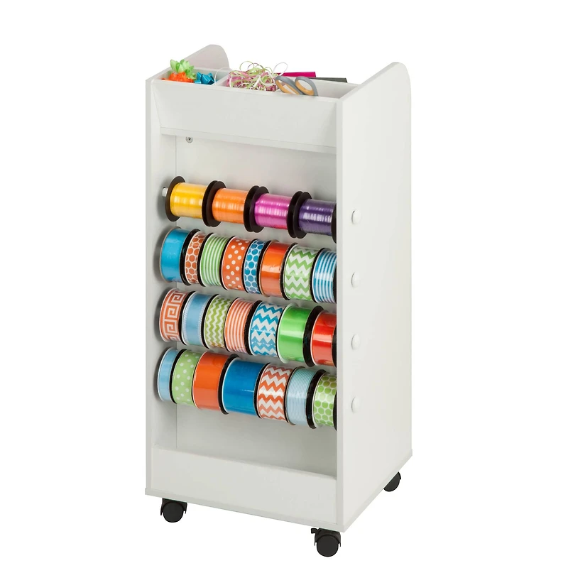 Honey Can Do 3-Drawer White Rolling Craft Cart with Drawers & Compartments