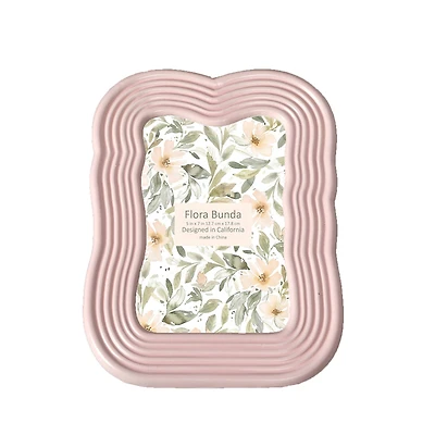 Flora Bunda® 5" x 7" Matte Pink Curves Ceramic Frame