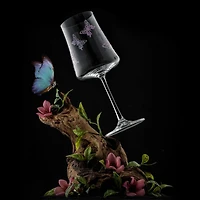 JoyJolt® 19oz. Meadow Butterfly Crystal White Wine Glass Set, 2ct.